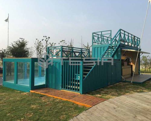 테시아 산업 관습은 모듈 20FT 40FT 콘테이너 집 빛을 내는 수영장을 조립식으로 짓습니다