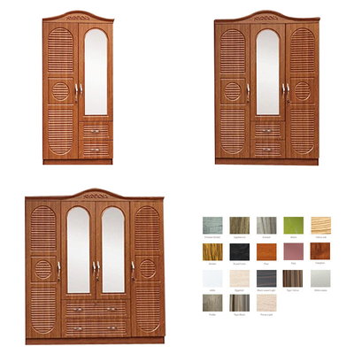 반사경과 PVC 질감 복수색 MDF 이사회 벽장 2 3 4 문 벽장